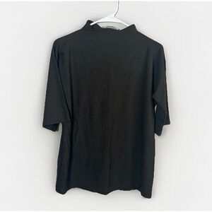 Bryn Walker Black Funnel Neck Ponte Knit‎ Top XS Minimalist Quiet Luxury Comfort